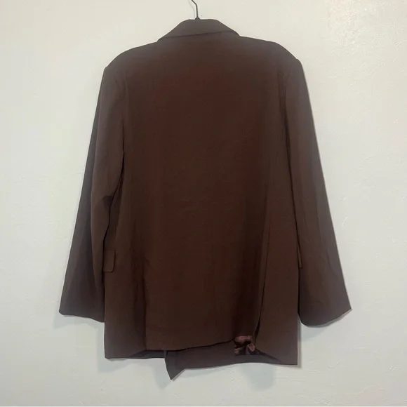 Bardot Oversized Double Breasted Blazer NWOT Chocolate Brown Medium - Picture 7 of 12